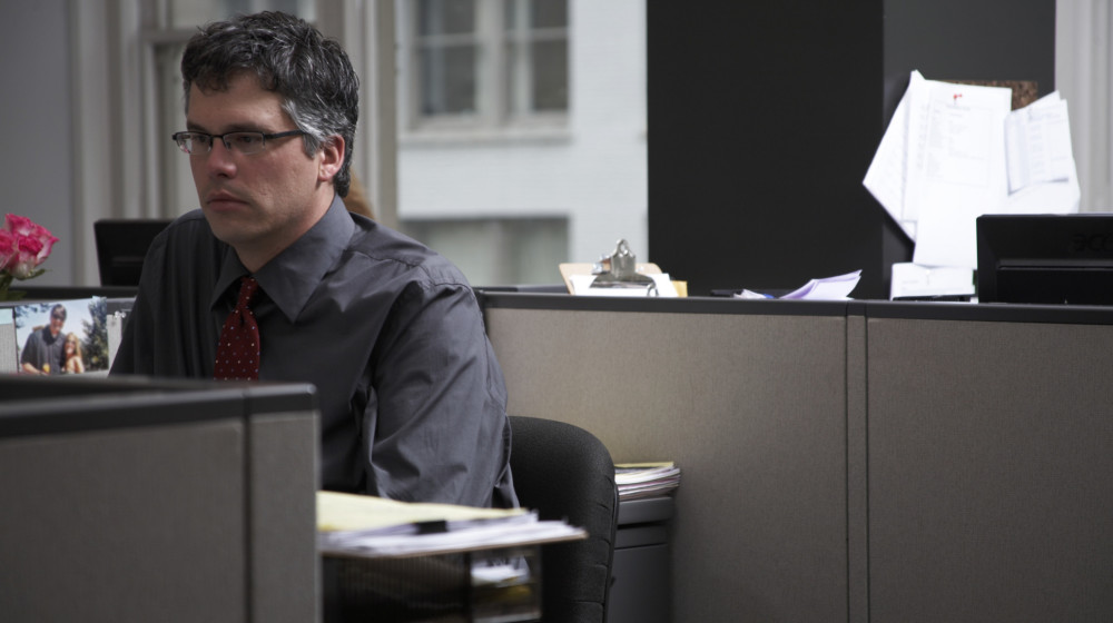 Sitting at Cubicle