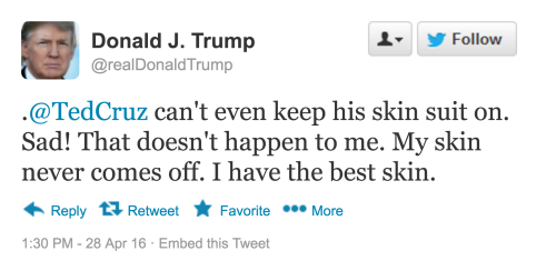 Trump Tweet about Ted Cruz