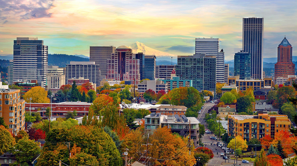 Portland Downtown Cityscape in the Fall