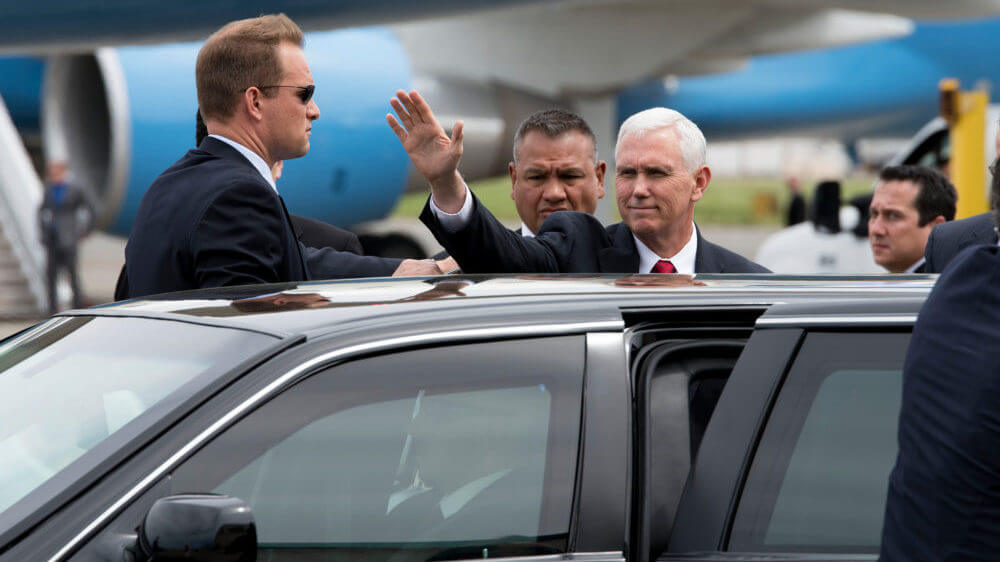 Mike Pence Entering Car