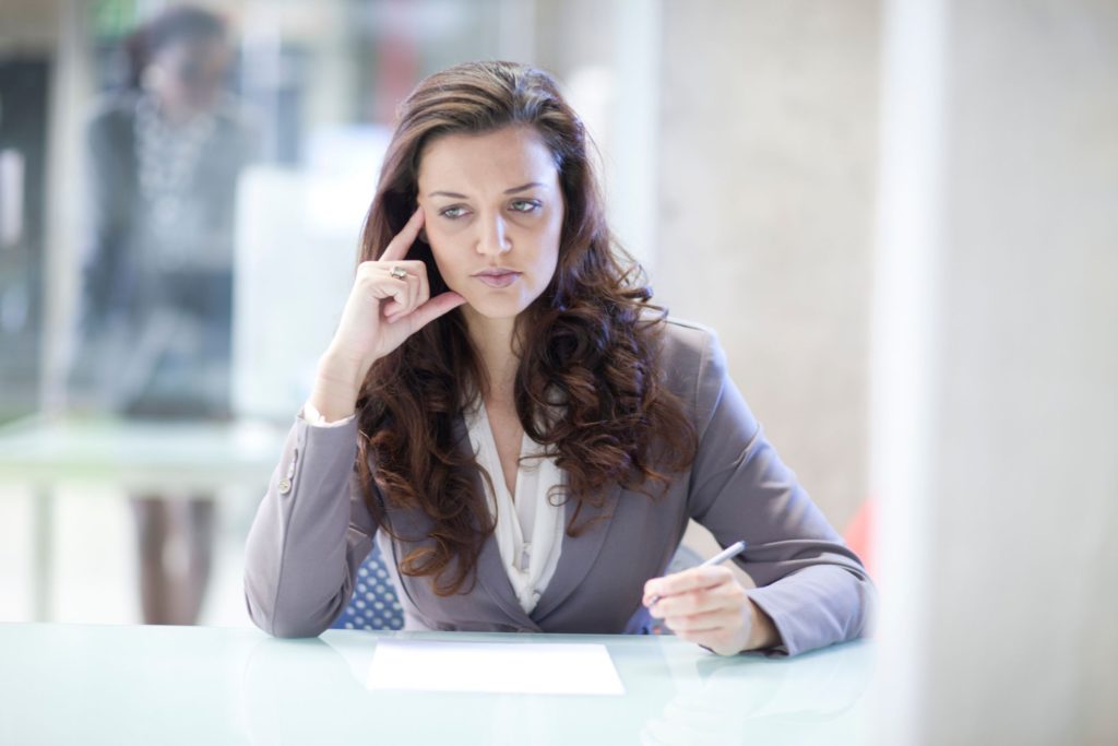 Woman Unhappy at Work