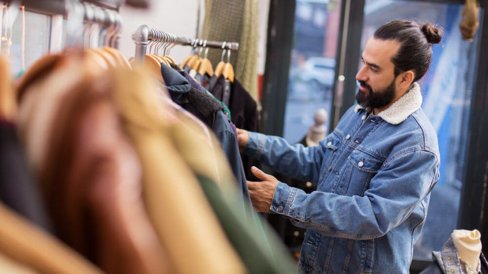 Man Shopping Vintage Store