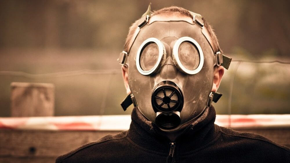Man in Gas Mask