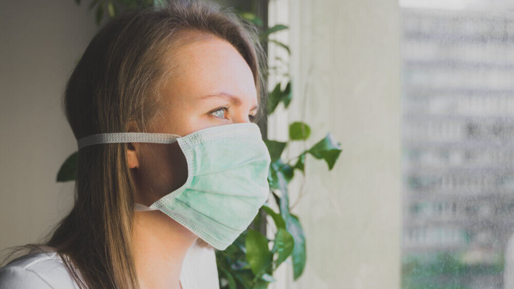 Woman wearing mask