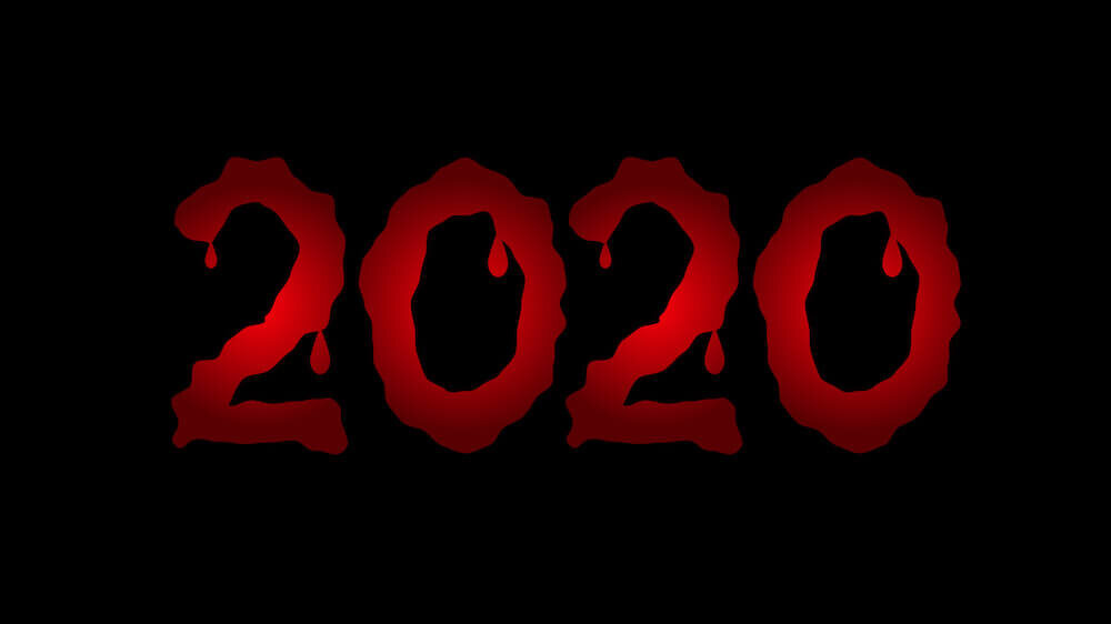 2020 red bloody text