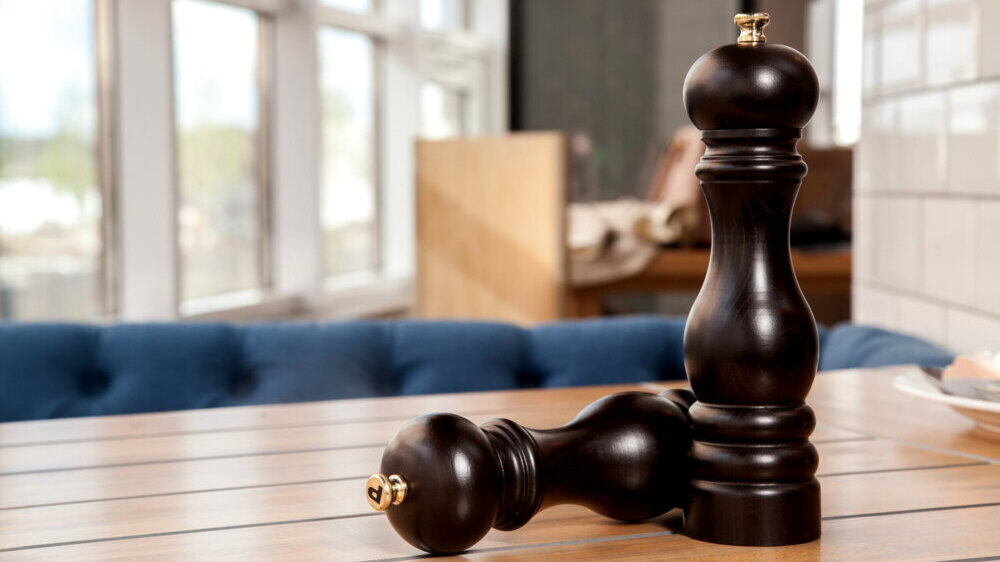Pepper mill on the table