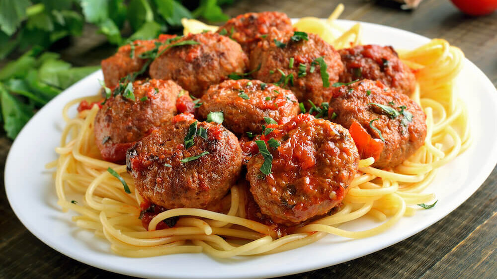 Spaghetti and meatballs