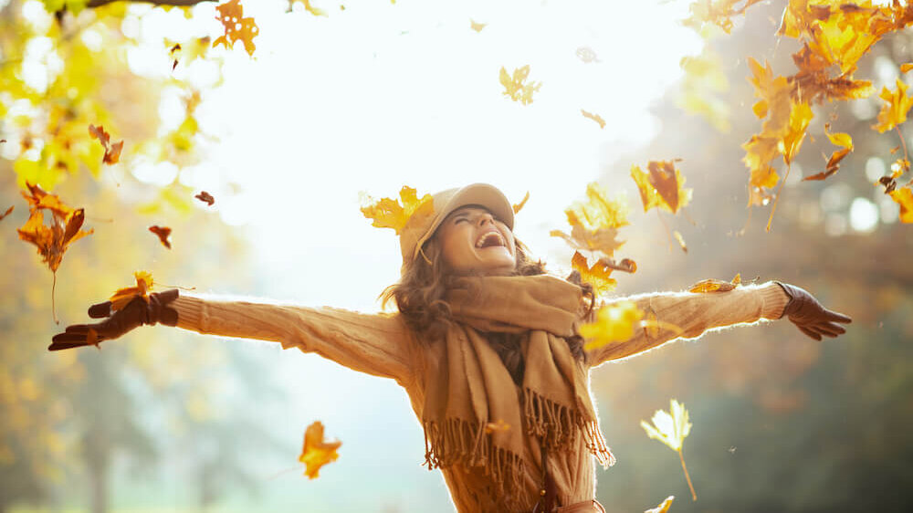 Woman loving autumn