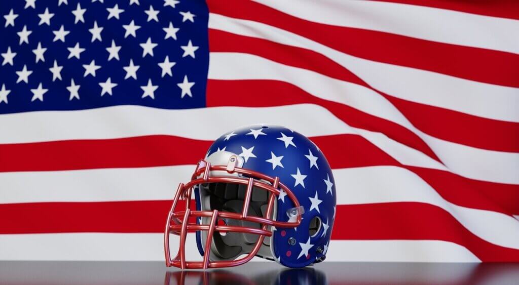 American flag football