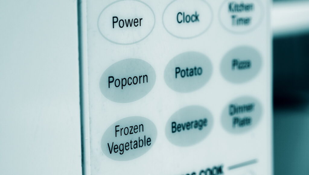 Microwave popcorn button