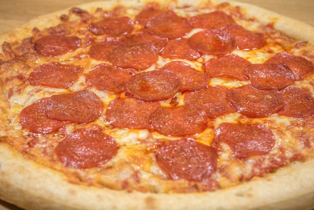 Pepperoni Pizza Up Close Studio Shot